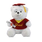 16" WHITE GRAD BEAR-RED<br> ITEM: 9479