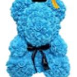 10" GRADUATION BLUE ROSE BEAR <br>ITEM:9617