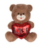 16" BROWN BEAR WITH HEART, SINGING & LIGHT UP CHEEKS <br> ITEM: 23051