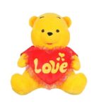 28" YELLOW BEAR LOVE HEART, SINGING & LIGHT UP CHEEKS1 <br> ITEM: 23071