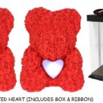 16" RED ROSE BEAR WHITE LIGHT<br>         ITEM: 9903