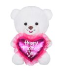 10" WHITE HAPPY MOTHER'S DAY BEAR <br> ITEM: 23110