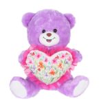 18" PURPLE BEAR WITH HEART <br>ITEM: 23127