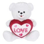 18" WHITE BEAR LOVE <br>ITEM: 23128