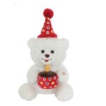 8" MUSICAL WHITE BIRTHDAY BEAR <br>ITEM: 23130
