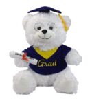 ITEM NUMBER: 9477 16" WHITE GRAD BEAR-BLUE