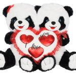 16" PANDA COUPLE W/HEART & LIGHTED CHEEKS <br>  ITEM: 23151