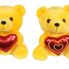 5" YELLOW BEAR WITH HEART <BR> ITEM:10030