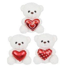 7" WHITE BEARS W/ASSORTED HEARTS <BR> ITEM:10086