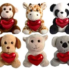 7" MIXED ANIMALS W HEART <BR> ITEM:10090