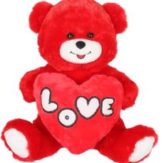14" RED LOVE BEAR <BR> ITEM:23185