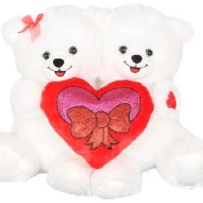 14" DOUBLE BEAR-REC W/HEART <BR> ITEM:23186