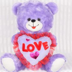 16" PURPLE BEAR - LOVE <BR> ITEM: 23189